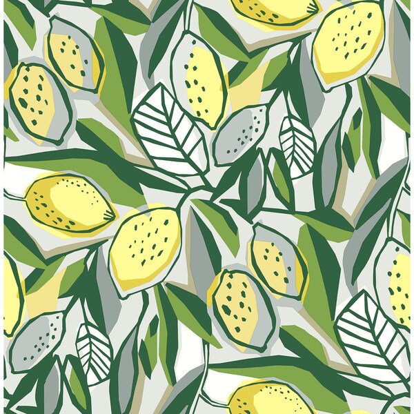 Manhattan Comfort McKinney Meyer Yellow Citrus 33 ft L X 205 in W Wallpaper BR4014-26420 - main